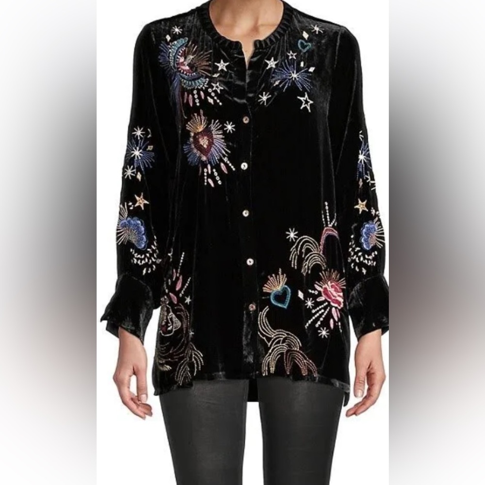Final Price! Buy it now! Black Velvet Johnny Was Voyager Tunic.  Worn once.